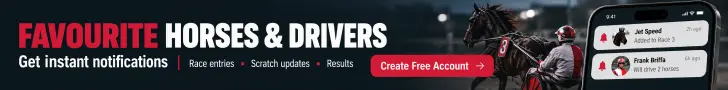 Register to follow your favourite horses and drivers and receive notifications