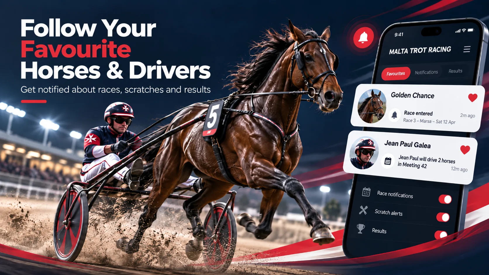 Follow Your Favourite Horses & Drivers on Malta Trot Racing